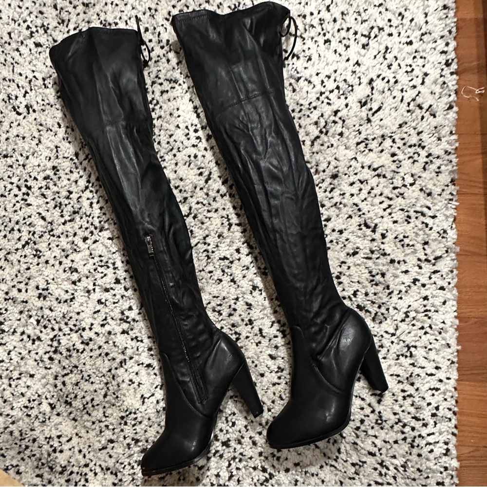 Catherine Malandrino Black Over the Knee Heel Boots